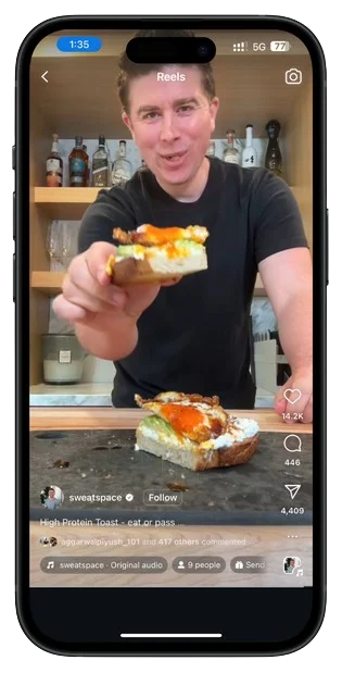 Creator recipe Reel on Instagram